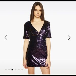 NWT Bardot Purple/Gold Sequin Dress